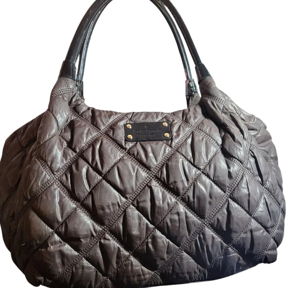 Kate Spade Brown Quilted Puffer Bag